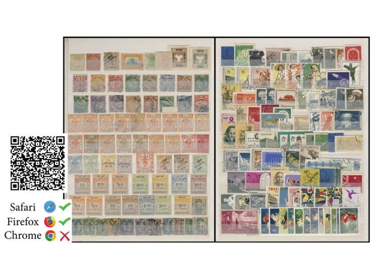 including Small Dragon, CIP, Hsuan Tung, Dowager surch., Shanghai Local Post, Junk, SYS National Currency, SYS Golden Yuan, P