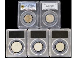 comprising 1921 Kwangtung 20c, 1924 Fukien 20c, Yunnan 1932 &amp; 49 20c and Szechuan Rupee 50c. Former 2 both graded PCGS UN