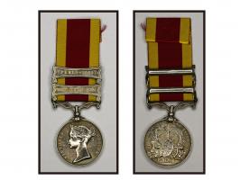 with clasp Peking 1860 and Taku Forts 1858, and ribbon. Rare historical item.