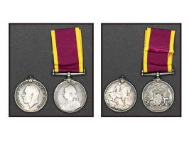 with ribbon. Plus a KGV 1914-1918 WWI silver medal. Rare historical item.